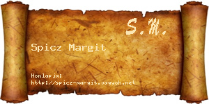 Spicz Margit névjegykártya
